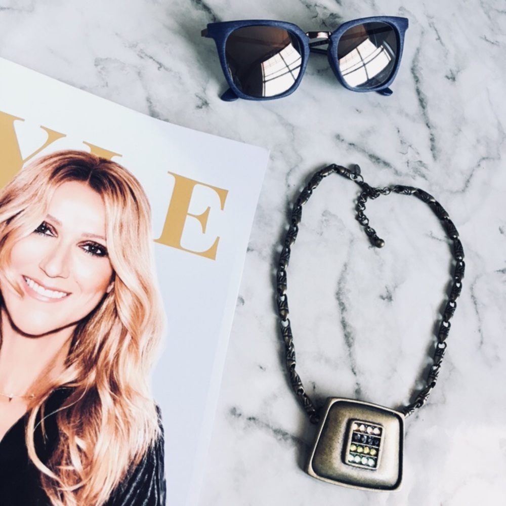 Bronze Jeweled Statement Necklace